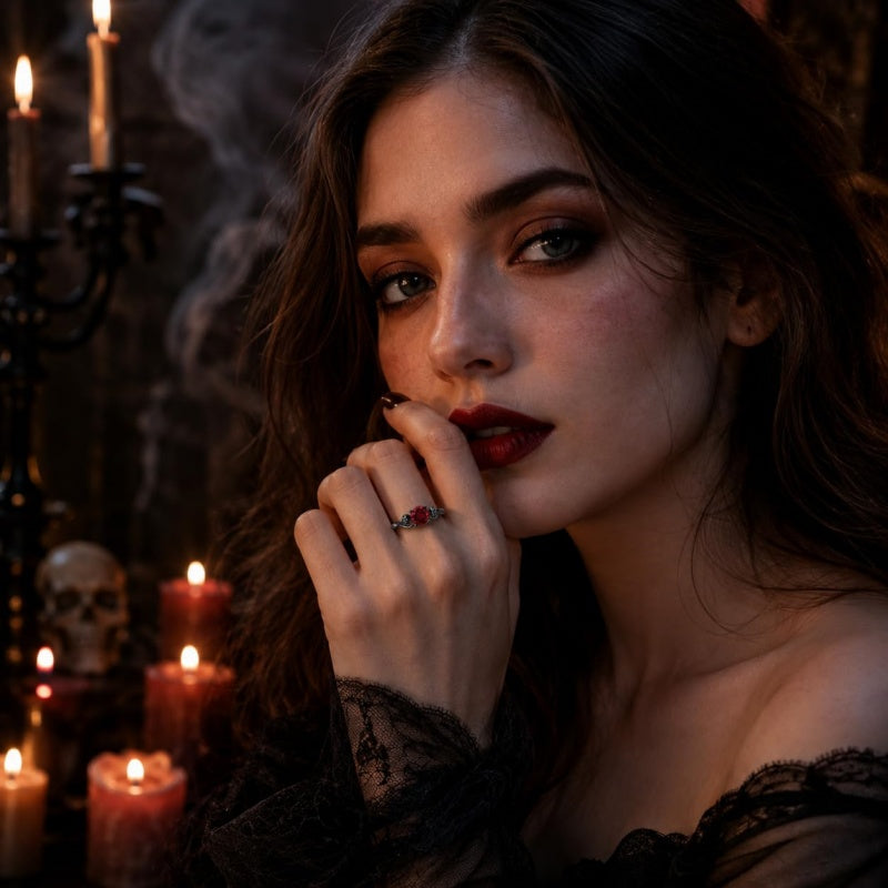 Sterling Silver 10K 14K 18K Gold Personalized Gothic Skull Ring Exquisite Spooky Jewelry for Halloween Lovers