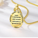 Patron Saint Medals Protection  14K Gold Plated Necklace for Men