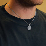Sterling Silver St Anthony Francis Joseph Peregrine Raphael Sebastian Medal  Protection Pendant Necklace