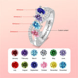 Copper Sterling Silver Personalized 1-6 Simulated Birthstones  Infinity Family Ring for Women
