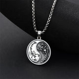 Sterling Silver Yin Yang Wolf Dragon Scorpion Tiger Wolf Phoenix Pendant Necklace