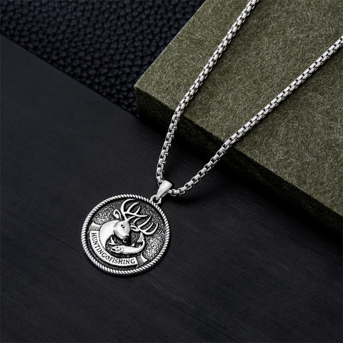 Sterling Silver Viking Dragon Eagle Wolf Animal Pendant Necklace for Men