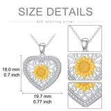 Sterling Silver Sunflower Photo Locket Necklace