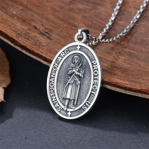 Sterling Silver St Anthony Francis Joseph Peregrine Raphael Sebastian Medal  Protection Pendant Necklace