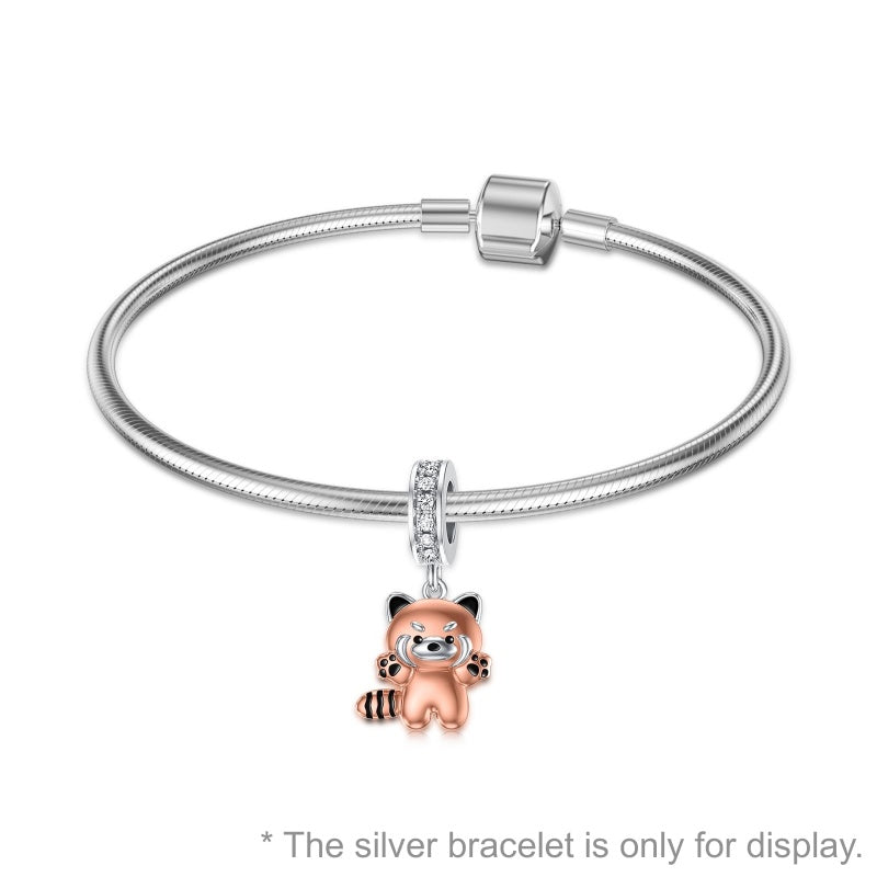 Sterling Silver Lion Red Panda Fox Bear Capybara Charm Beads Christmas Birthday Gift