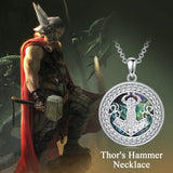 Sterling Silver Peace Sign Coexist Peace Symbol Pirate Tree of Life Thor's Hammer Wolf Raven Viking Series Necklace