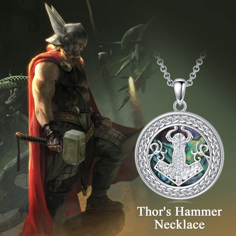 Sterling Silver Peace Sign Coexist Peace Symbol Pirate Tree of Life Thor's Hammer Wolf Raven Viking Series Necklace