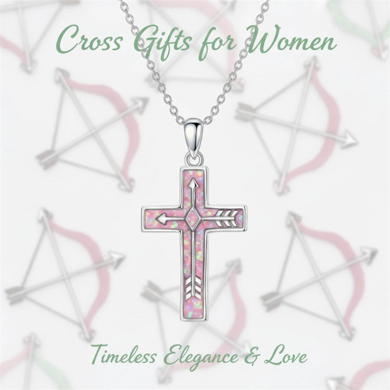 Sterling Silver Cross Pendant Necklace for Women Southwestern Cross Jewelry Gifts