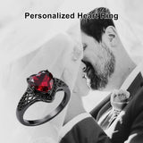 Sterling Silver Personalized Birthstone Punk Skull Bat Snake Ring Goth Jewelry for Halloween Birthday