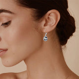 Sterling Silver Filigree Black Onyx  Bee Hummingbird Leverback Earrings