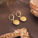 14K Gold Plated  Round Disc Leverback Earring for Women