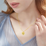 10K 14K 18K Solid Gold Heart Personalized Photo Starburst Cross Rose Wings Butterfly Turtle Celtic Pendant Necklace