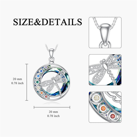 Sterling Silver Crystal Triple Moon Goddess Hamsa Hand Lotus Tree of Life Flower of Life Chakra Pendant Necklace