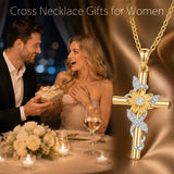 14K Gold Plated Cross Pendant Necklace Faith Jewelry Gift for Women