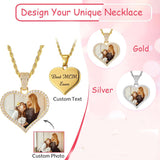 14K Gold Plated Personalized Photo Pendant Necklace Personalized Gift