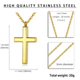 Stainless Steel Simple Men’s Stainless Steel Cross Pendant Chain Necklace for Men Women, 20-24 Inches Chain