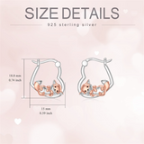 Hypoallergenic Earrings Fox Earrings Sterling Silver Animal Hug Hoop Earrings Jewelry Mothers Day Graduation Birthday Gifts for Women