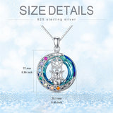 Sterling Silver Crystal Triple Moon Goddess Hamsa Hand Lotus Tree of Life Flower of Life Chakra Pendant Necklace