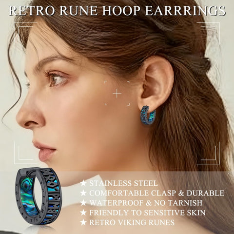 14K Gold Plated  Viking Hoop Earrings