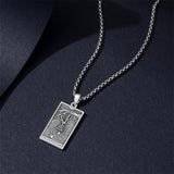 Sterling Silve Sun Moon Star Strength Lovers Death Devil Fool Tarot Card Pendant Necklace