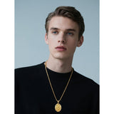 14K Gold Plated Saint Medal Christian  Pendant Necklace for Men