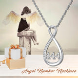 Sterling Silver 111 222 333 444 555 777 888 999 Infinity Angel Number Pendant Necklace