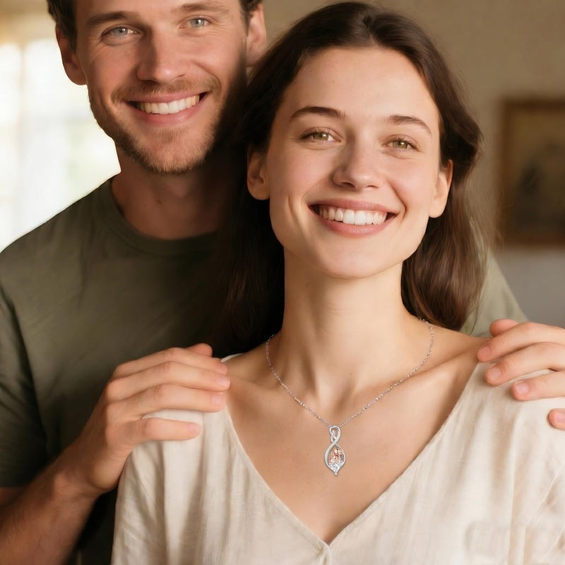 Sterling Silver 12 Month Birthstone Infinity Heart Animal Pendant Necklace Christmas Birthday Jewelry Gift