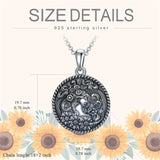 Sterling Silver Sunflower Medusa Triple Moon Goddess Amulet Pendant Necklace