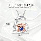 Sterling Silver Birthstone Teddy Bear Pendant Necklace