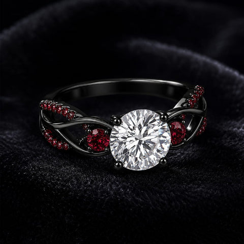 Sterling Silver 10K 14K 18K Gold Custom Engraved Moissanite Engagement Wedding Ring