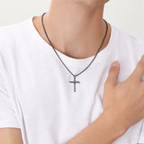 Sterling Silver 3 Nail Cross Pendant Necklace for Men