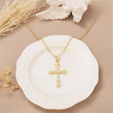 14K Gold Plated Cross Infinity  Pendant Necklace  for Women