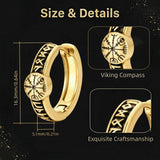 14K Gold Plated Vikings  Celtic Knot Hoop Earrings