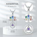 Sterling Silver  AA 7 Chakra Spiritual Pendant Necklace