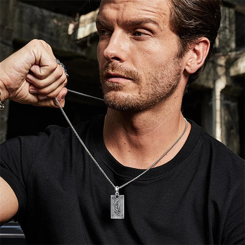 Sterling Silver Obsidian Lover Justice Cat Sun Moon Tarot Card Pendant Necklace