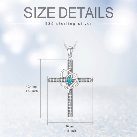 Sterling Silver Cross Clover Rose Turquoise Moss Agate Healing Crystal  Tree of Life Christ Crucifix Pendant Necklace