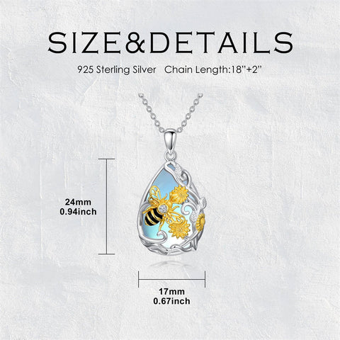 Sterling Silver Blue Dragonfly Pendant Necklace