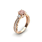 Sterling Silver 10K 14K 18K Personalized Engraved 1 Carat  Round Birthstone Engagement Ring