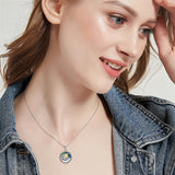 Sterling Silver Abalone Shell Whale Pendant Necklace