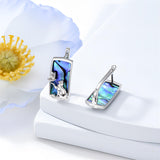 Sterling Silver Abalone Shell Mountain Cat Dog Fox Dragonfly Hummingbird Earring