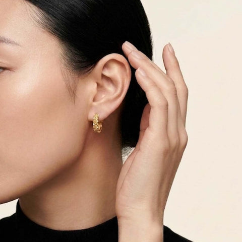 14K Gold Plated Hoop Earrings Jewelry Gift for Birthday Anniversary Mother's Day