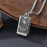 Sterling Silver Sun Moon Lovers Tarot Card Photo Locket Necklace