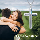Sterling Silver Turquoise Abalone Shell Oxidation Cross Pendant Necklace