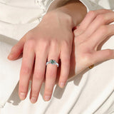 Heart Natural Moss Agate Ring Personalized Wedding Engagement Promise Ring Birthday Christmas Mother's Day Jewelry Gifts for Women Girls