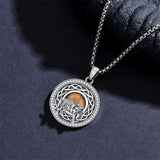 Sterling Silver Tiger Eye Eagle Lion Pendant Necklace for Men