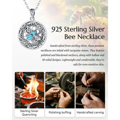 Sterling Silver Turquoise Butterfly Angel Wing Bee Hummingbird Pendant Necklace