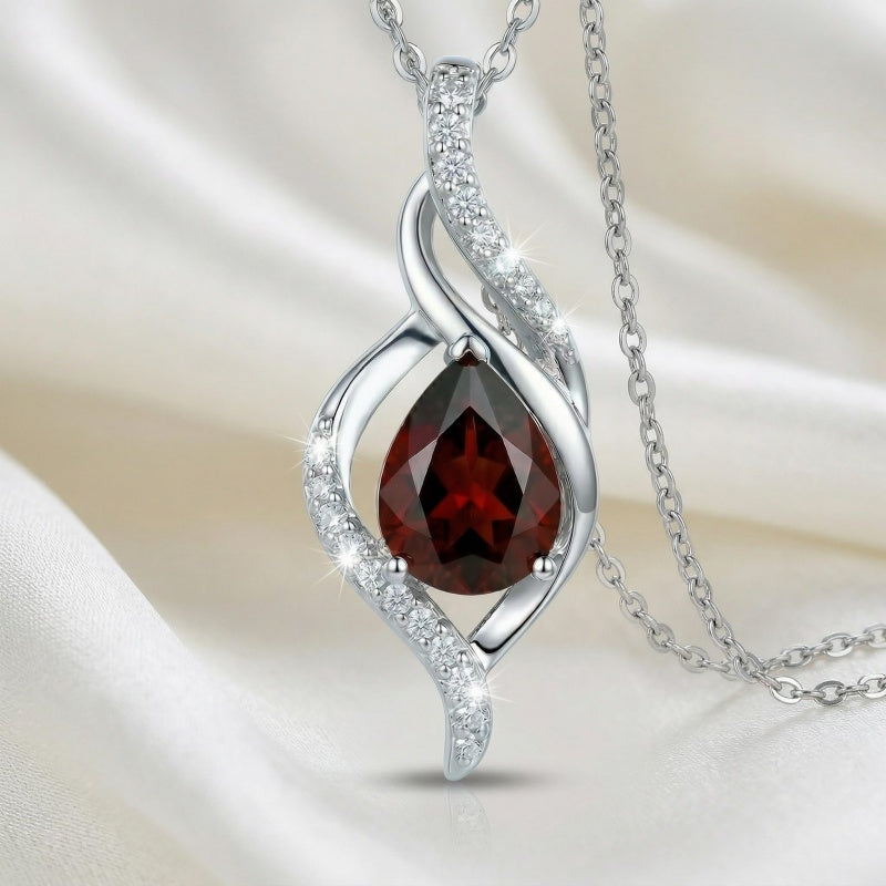 14K Gold Plated 12 Month Birthstone Infinity Twisted Pendant Necklace Mother's Day Christmas Anniversary Birthday Gift