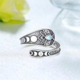 Sterling Silver Adjustable Dragon Moth Octopus Shark Stingray Sea Turtle Spoon Ring