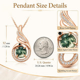 14K Gold Plated Moss Agate Pendant Necklace Boho Jewelry for Women