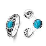 14K Gold Plated Turquoise Ring Western Jewelry Anniversary Birthday Gift for Women